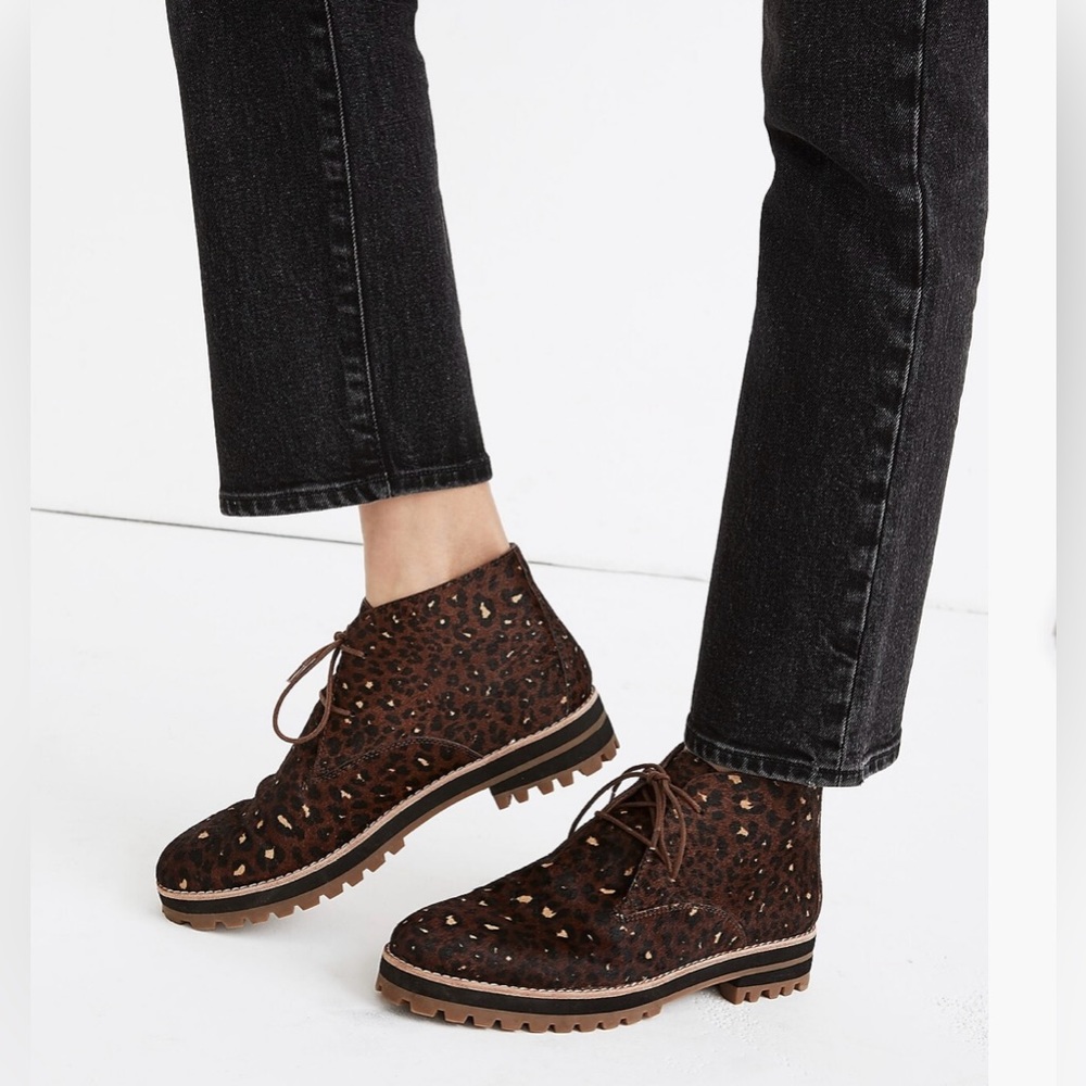 The Wren Boot in Painted Leopard Calf Hair size 8